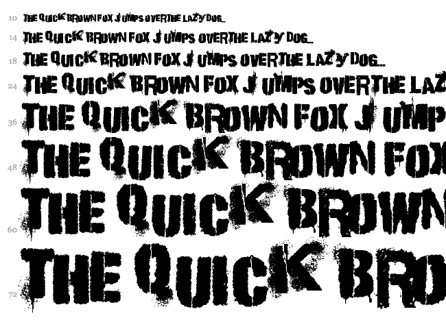 Punk Kid font waterfall